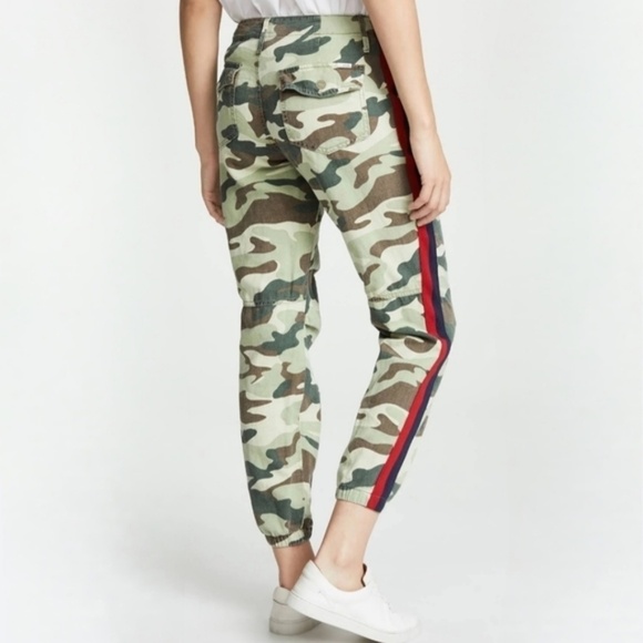 MOTHER The Misfit Pants Jogger in Double Time Stripe Camouflage - Picture 1 of 5